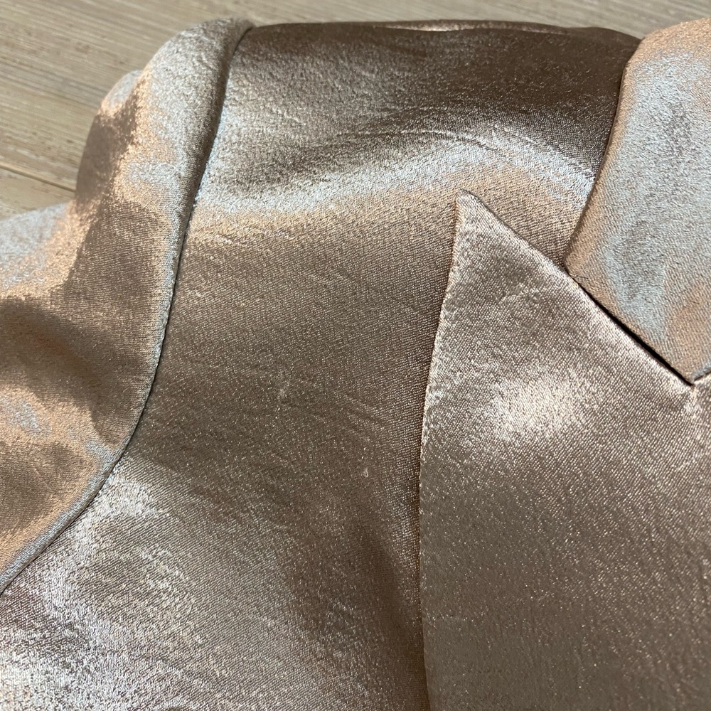 L'AGENCE Chamberlain Blazer in Platinum Silver Satin Size 8 - Picture 13 of 17